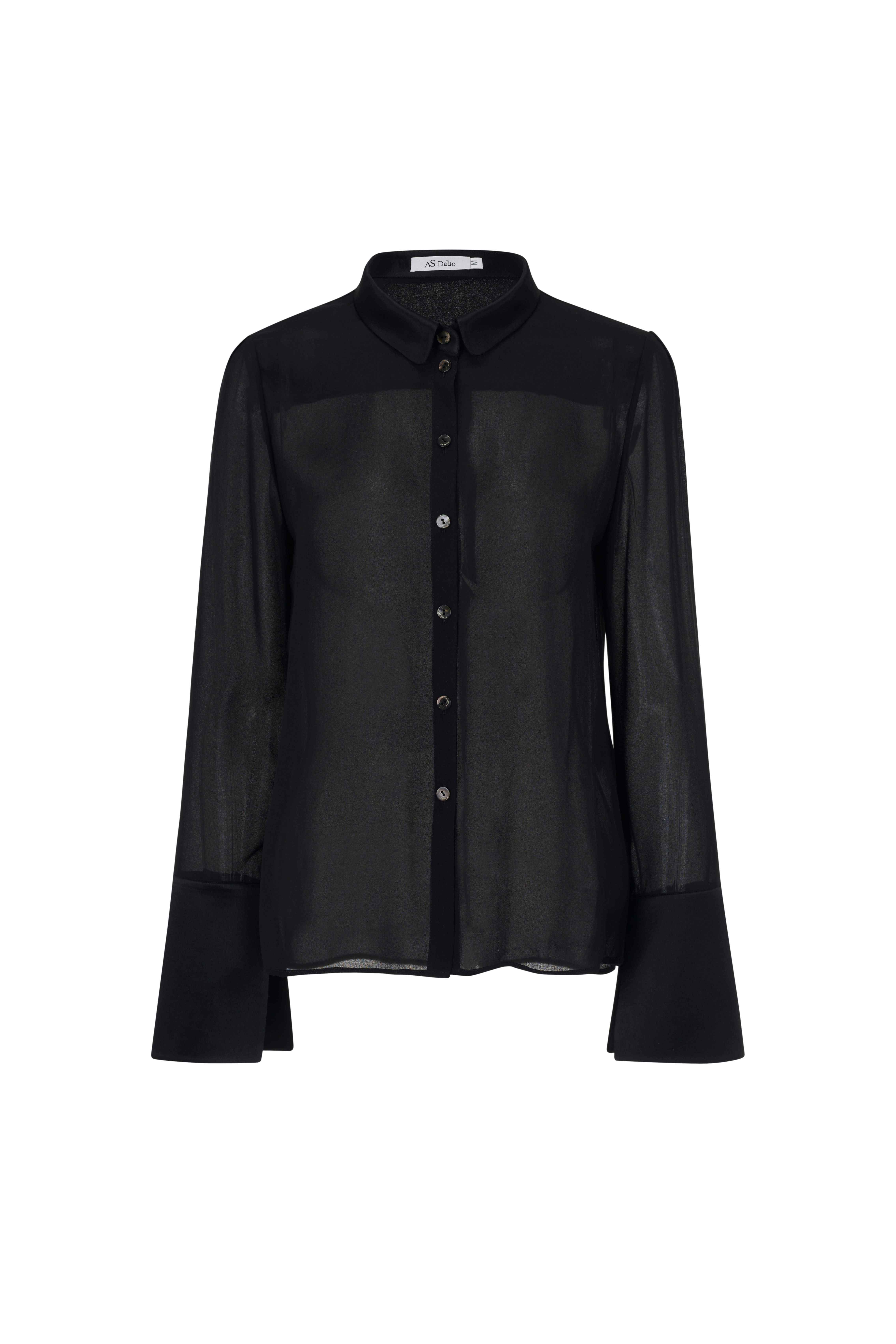 Black acetate patchwork shirt