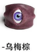 Eyeball design leather ring (vertical eye) ebony brown