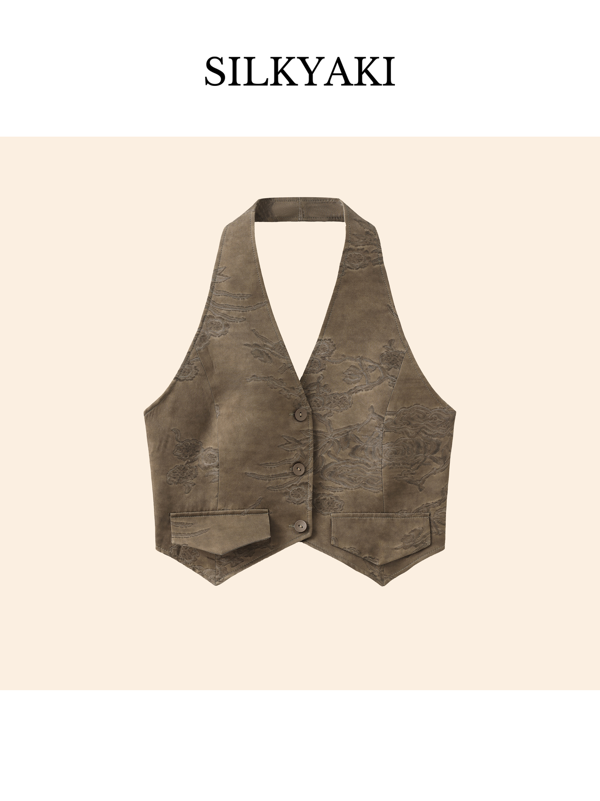 Xiangyun yarn double-sided vest gray brown color