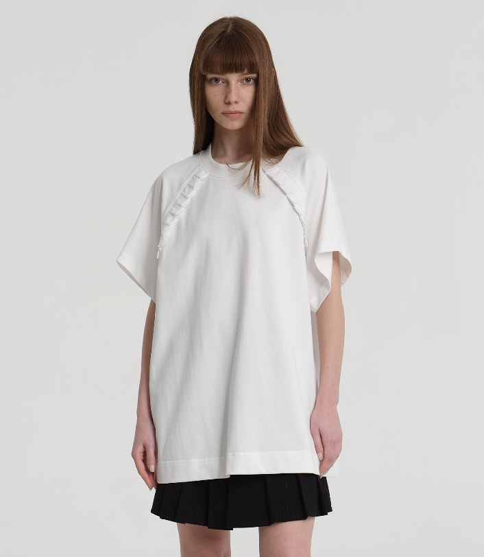 Raglan short sleeve T-shirt white