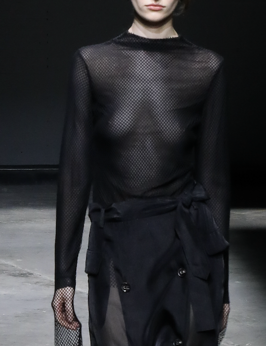 Double layer mesh long sleeve black