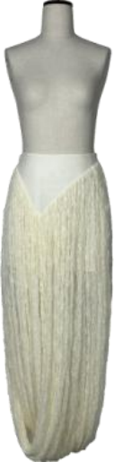 Lace smocked skirt in white
