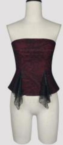Lace slit strapless stretch top brown - Image 1