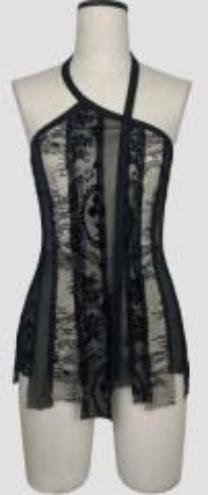 Halter neck patchwork camisole black - Image 1