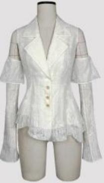 Embossed Embroidered Off-Shoulder Fairy Jacket White - Image 1