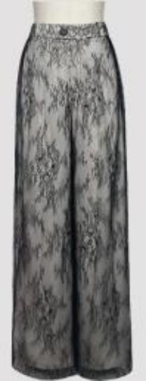Drapey lace wide-leg pants black - Image 1