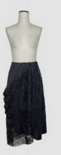 Asymmetrical slouchy patchwork skirt in black - Image 1