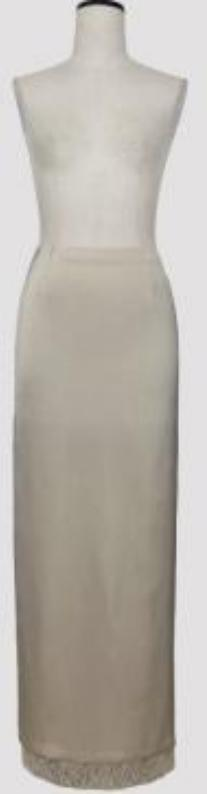 Satin center back slit maxi skirt in white - Image 1