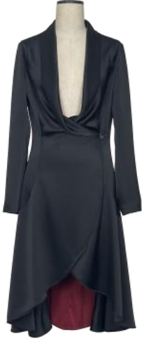 Ruffled coat black