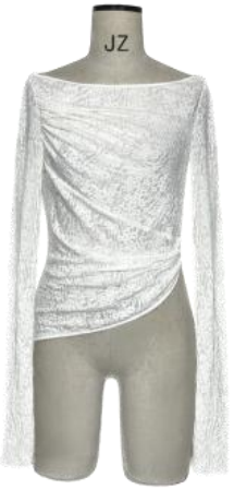 Boat neck asymmetrical sweater white