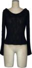 Rolled cardigan sweater with cowl collar black - Image 1
