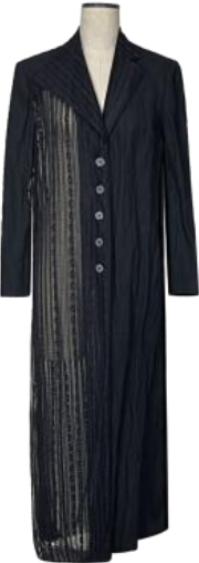 Asymmetric coat black - Image 1
