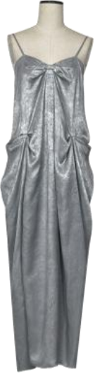 Acetate Pleated Dress Silver - Image 1