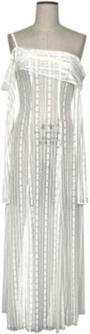 Asymmetrical lace bodycon dress white - Image 1