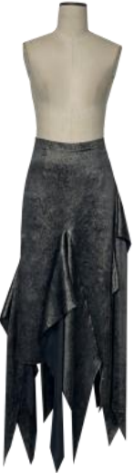 Asymmetrical slit hem skirt black - Image 1