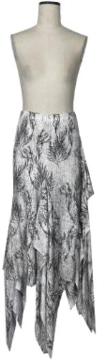 Asymmetrical slit hem skirt white - Image 1