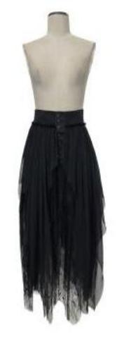 Deconstructed patchwork skirt black - Image 1