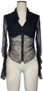 Lace patchwork pleated shirt black - Image 1