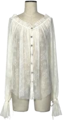 Lace puff sleeve top white - Image 1
