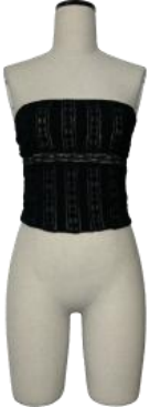 Lace spliced bamboo hoop knitted tube top black - Image 1