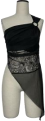 Lace spliced bamboo ring cupro sling black - Image 1