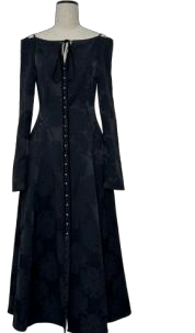 Off shoulder long sleeve vintage dress black