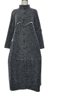 Lace ripped vase coat black