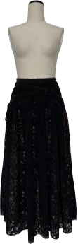 Web pleated lace skirt black