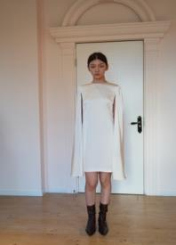 Light minimalist ultra short cape ivory white