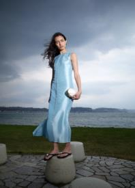 Hand-beaded vest dress