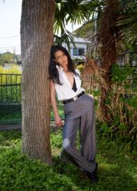 sleeveless vest draped shirt