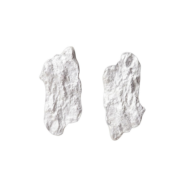 rock chip earrings white - Image 1