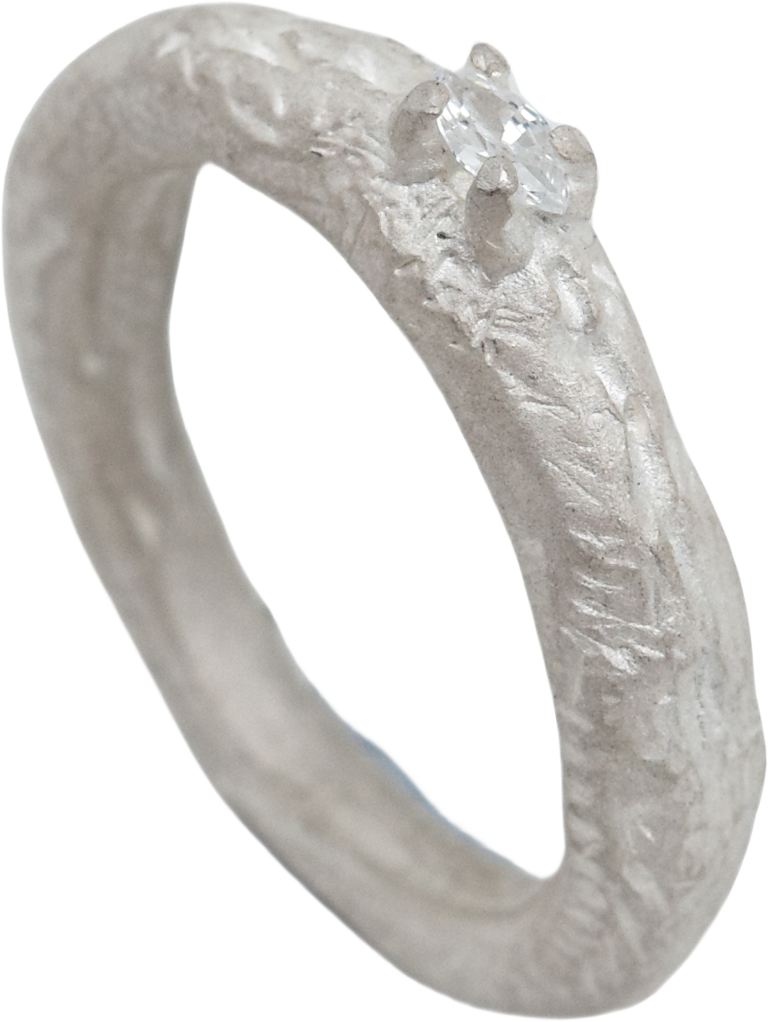 Plain stone ring white - Image 1