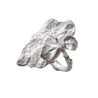 rock leaf ring silver - Image 1