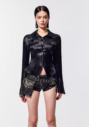 slim fit shirt black