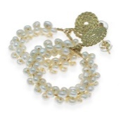Pearl braided small hoop earrings