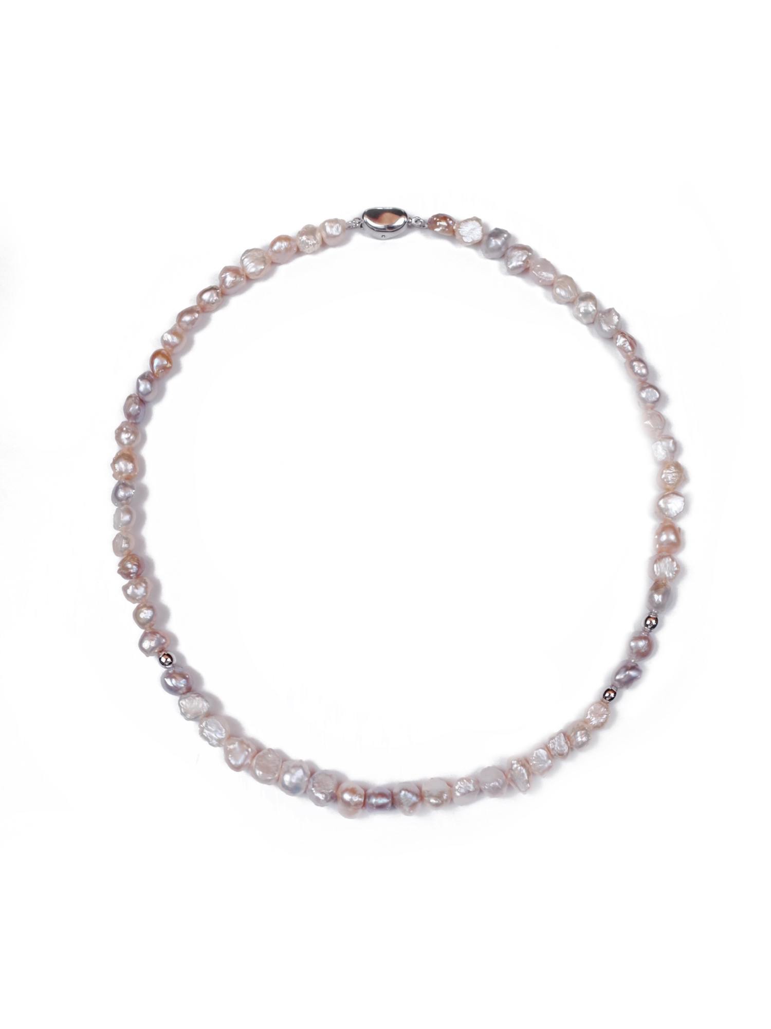 Natural multi-edge pearl necklace