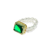 Chinese style emerald pearl ring