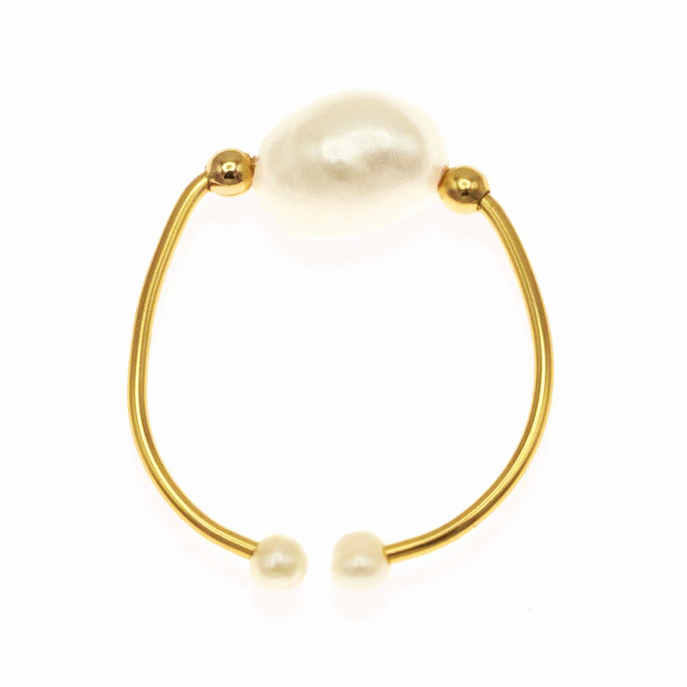 Seashell shell adjustable ring (gold)