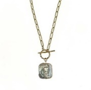 Natural square baroque pearl necklace imported from the United States - Image 1