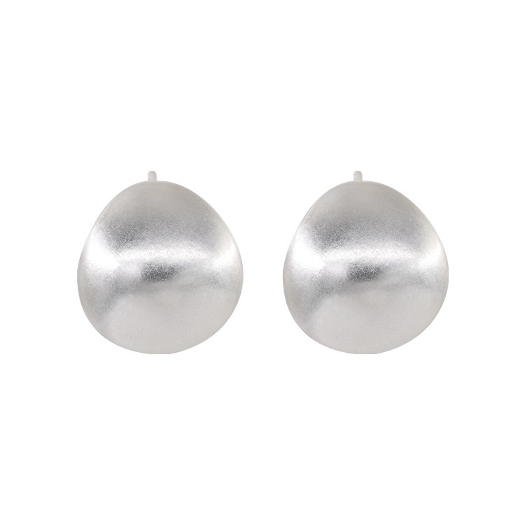 silver brushed metal earrings