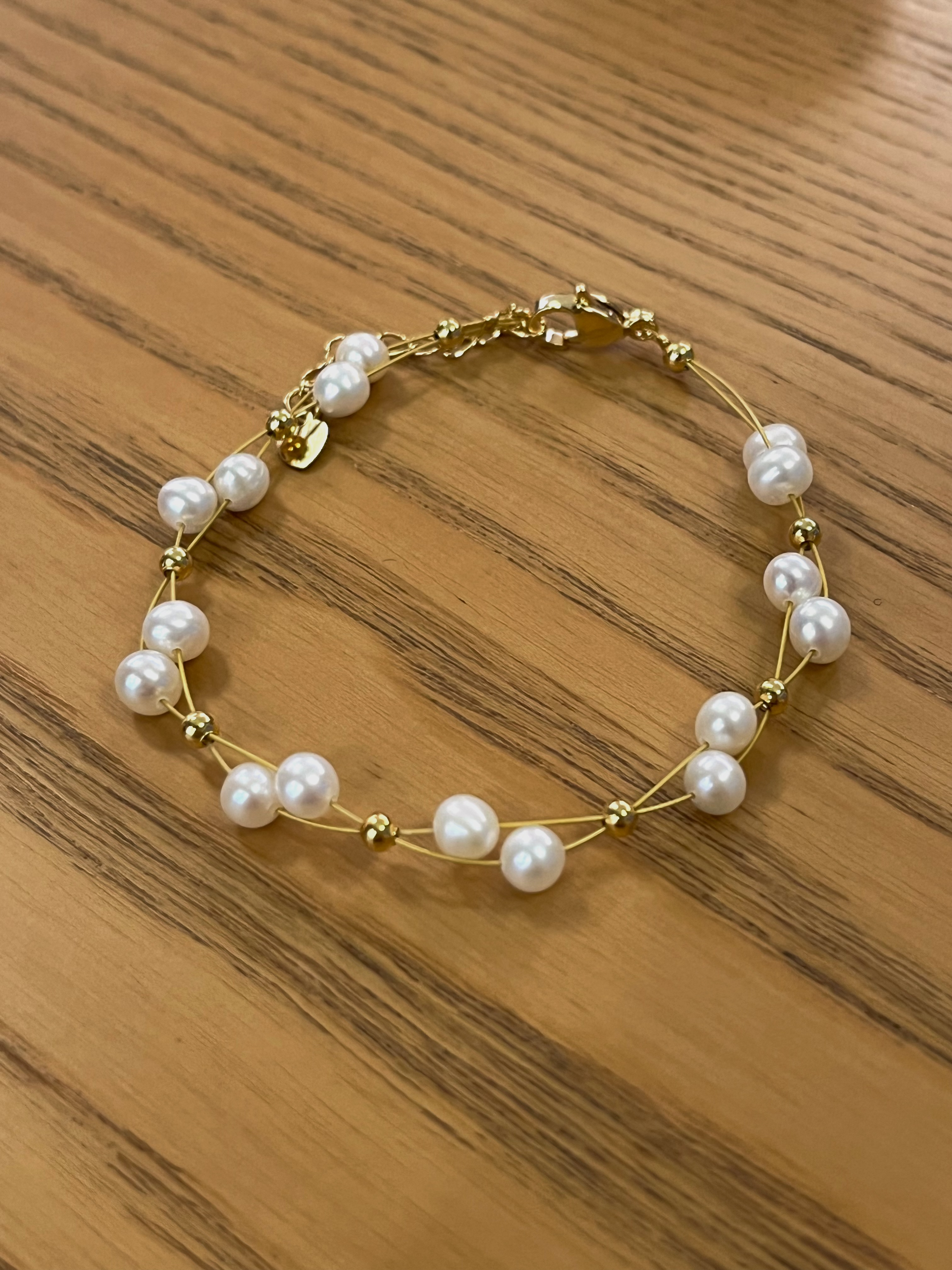 Purely handwoven pearl wrap bracelet - Image 1