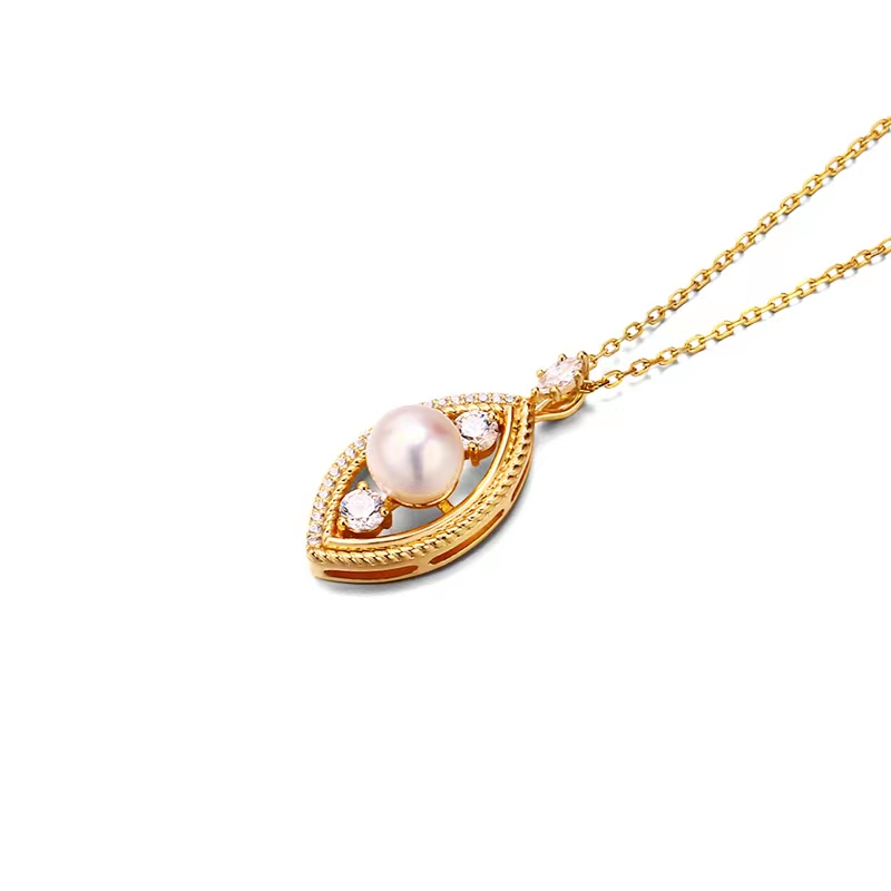 Cut Water Autumn Eyes Pendant Necklace - Image 1