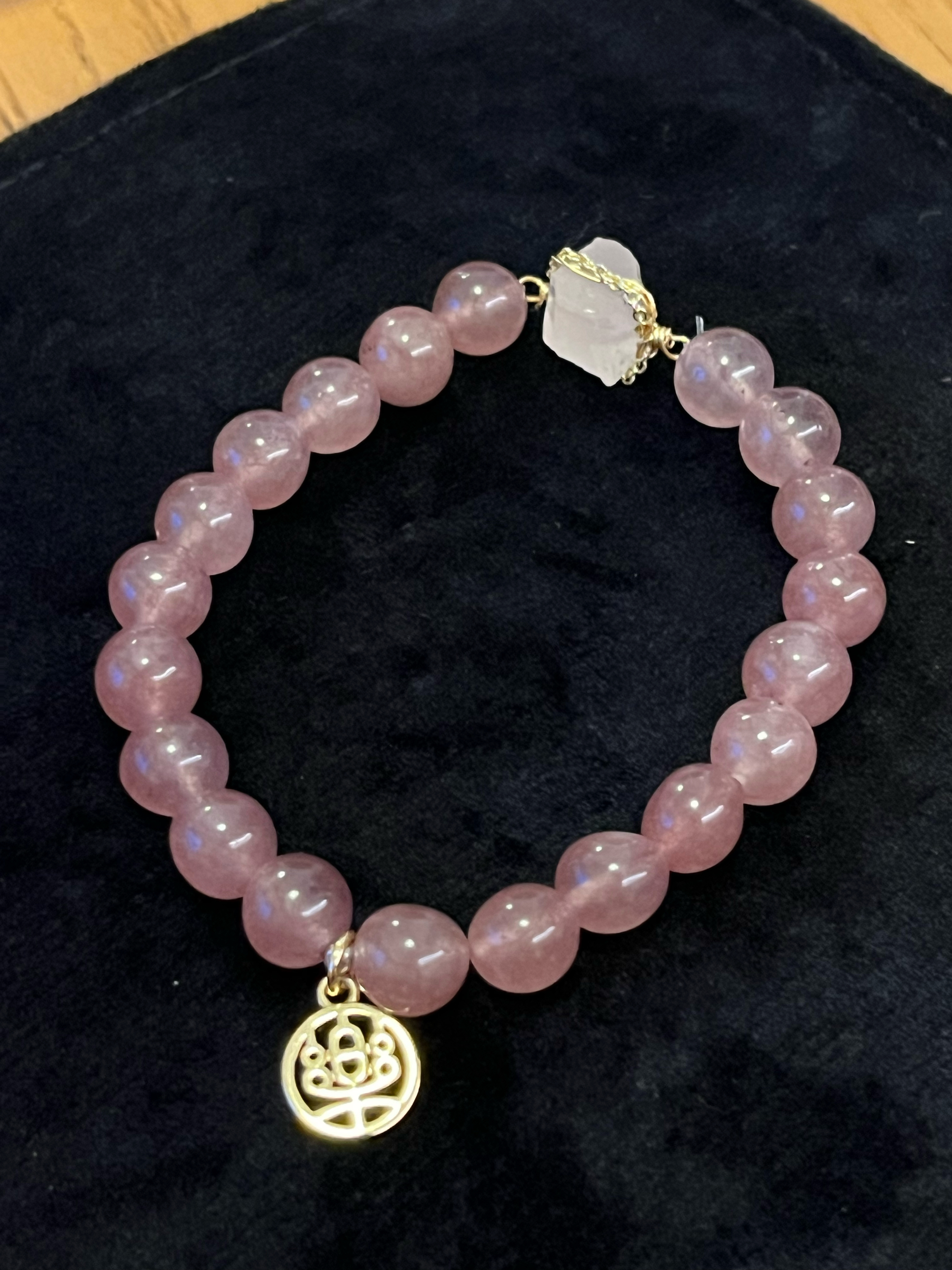 Lucky Peach Blossom Peace and Joy Crystal Beads - Image 1