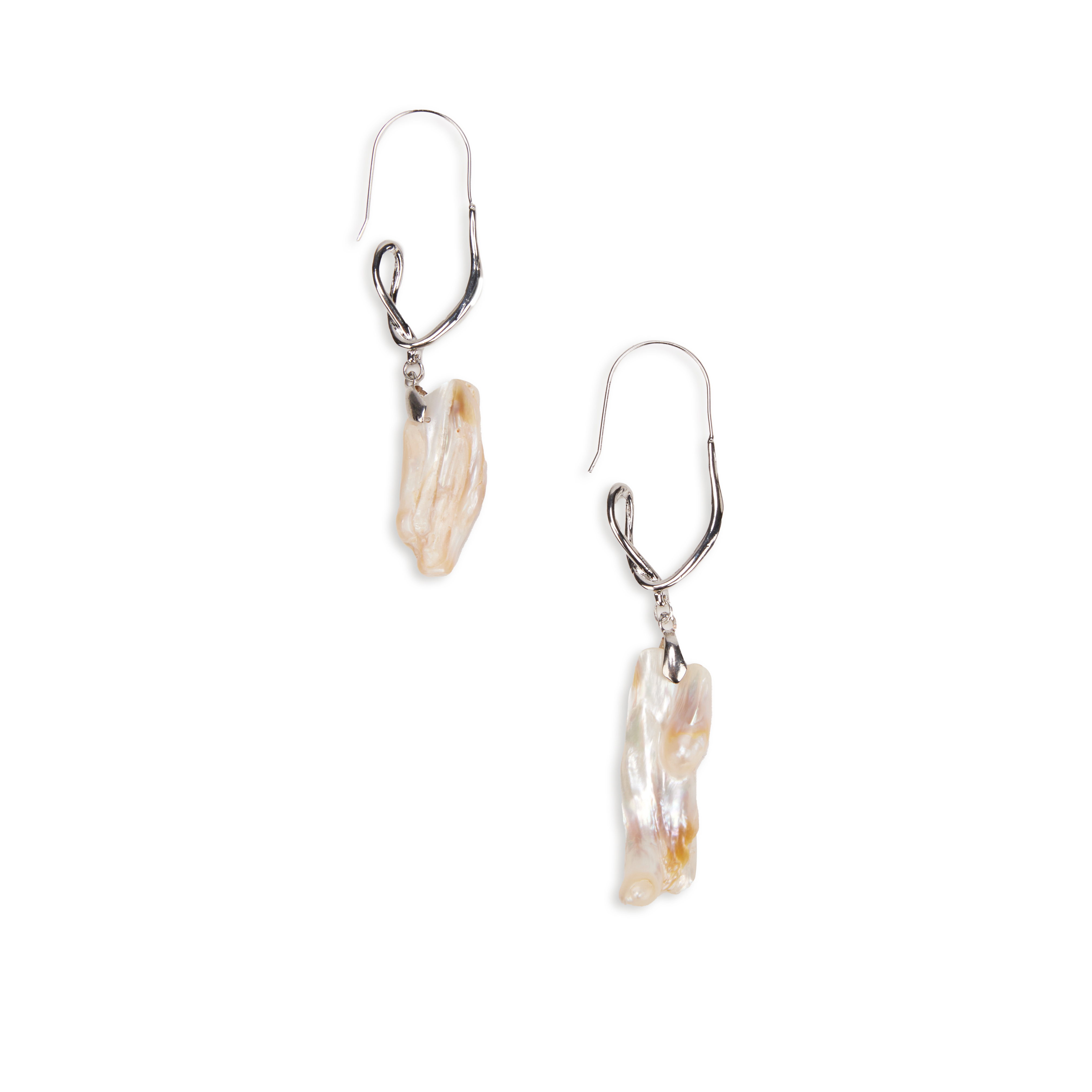 Rare natural special shaped baroque pearl earrings