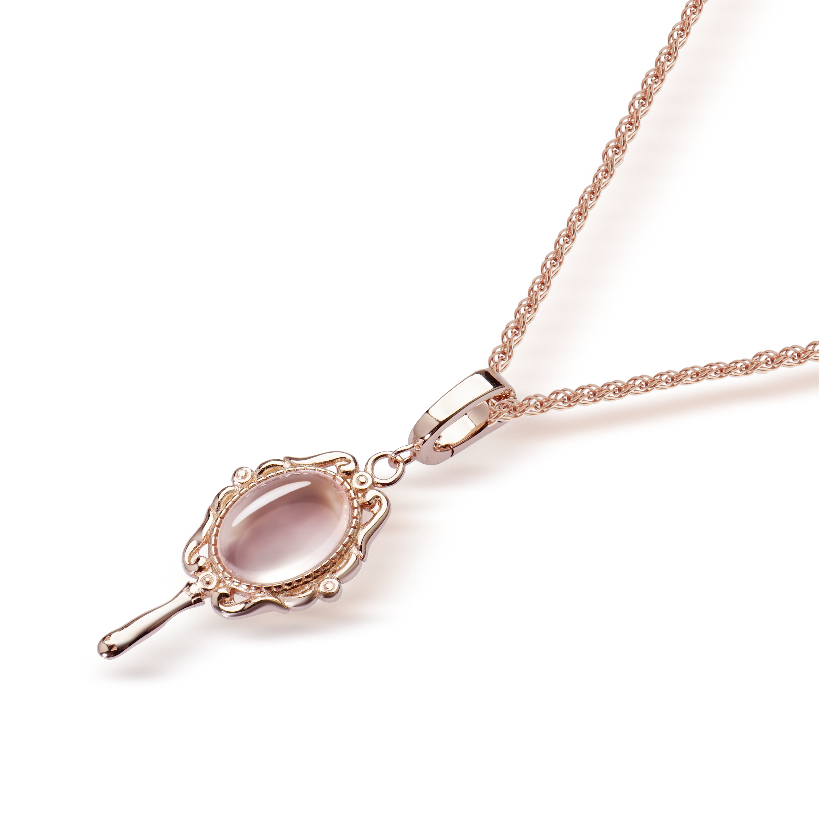 Rapunzel natural rose quartz comb necklace