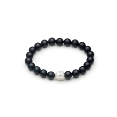 Cold Skull Black Agate Bracelet - Image 1
