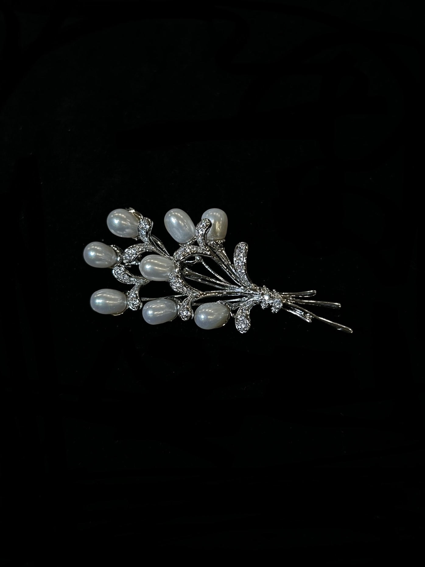 Fire tree and silver flower brooch - Image 1