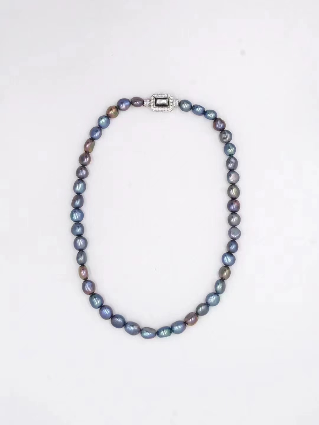 Day and Night Pearl Necklace Mixed Color Bead Necklace (Abalone Clasp) - Image 1