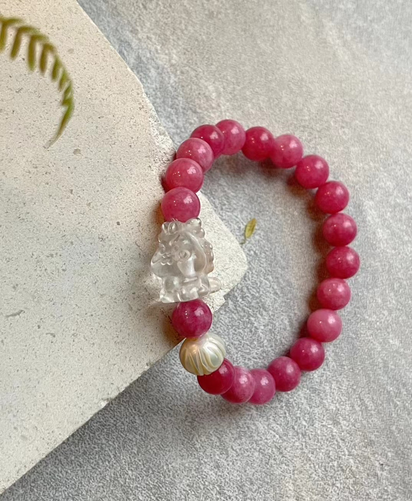 Youlongzeling same style peach blossom on the road bracelet for men and women